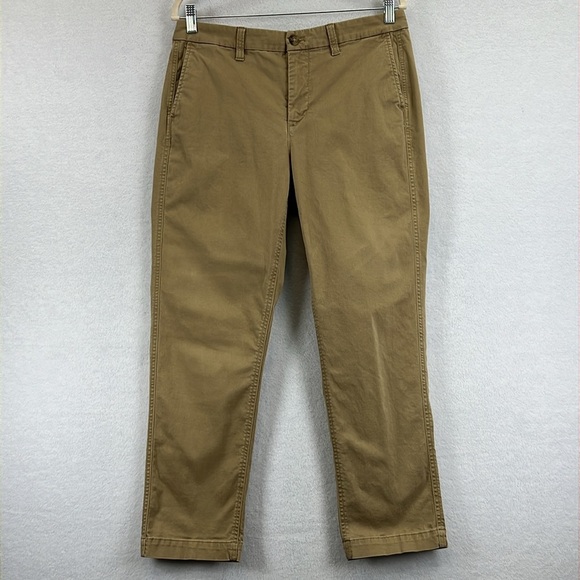 J Crew High-Rise Girlfriend Chinos Sz 8 Tan Cotton/Elastane EUC - Picture 1 of 12